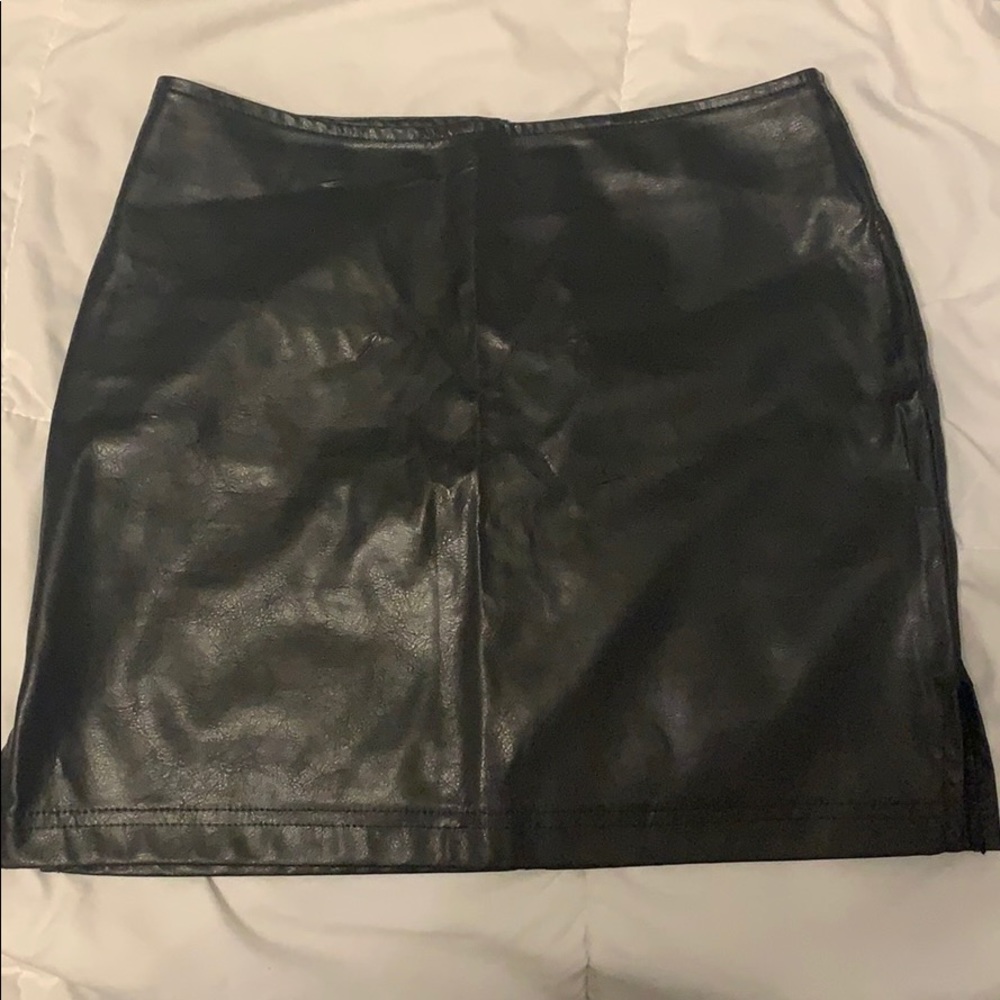 Black leather skirt